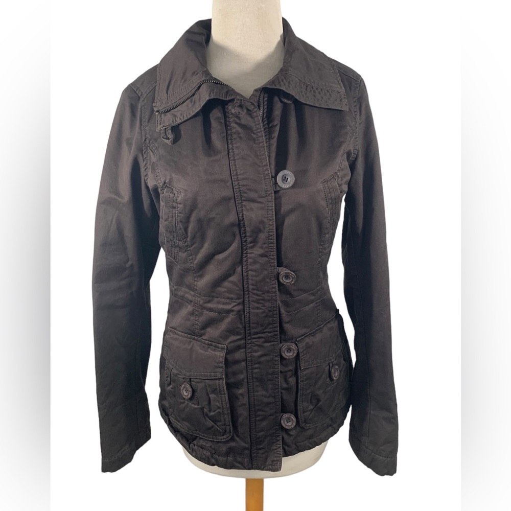 Jacket L.O.G.G. By H&M Jacket EUC Brown Cotton Polyester Zipper Button P…